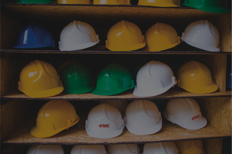 fmc hard hats on shelves