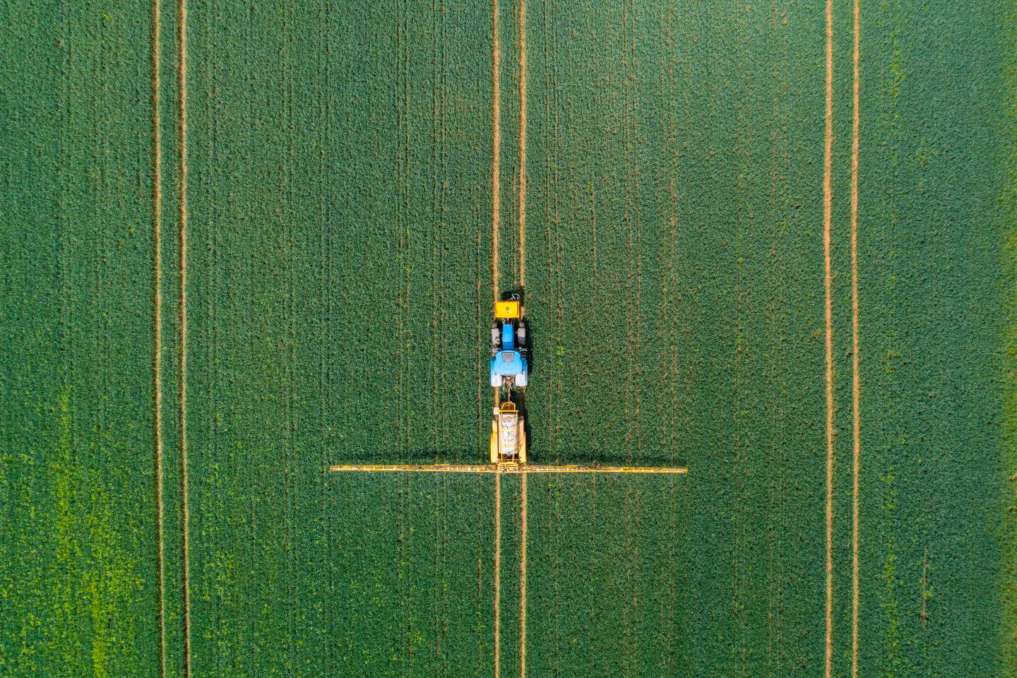 field with tractor