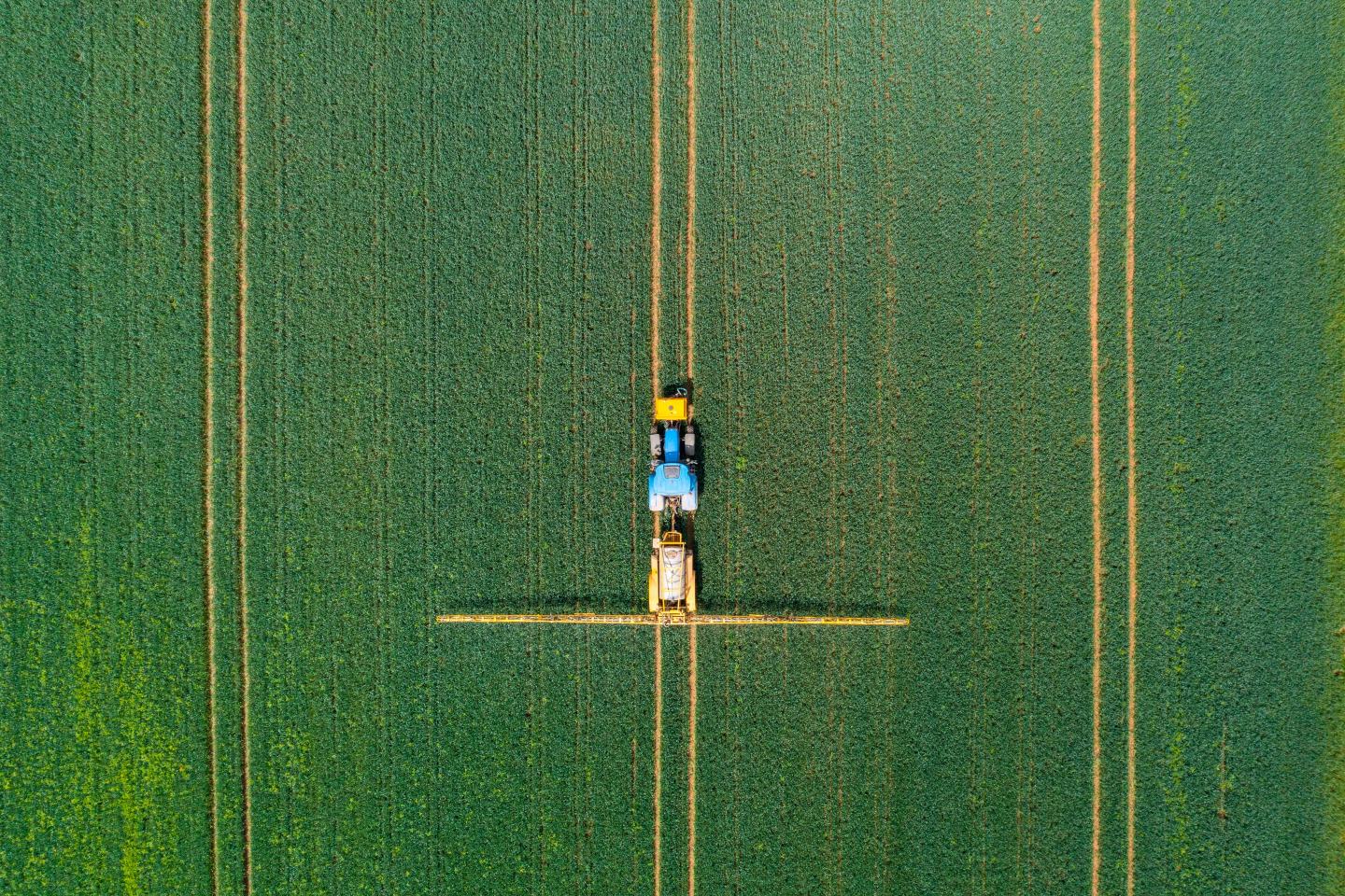 field with tractor