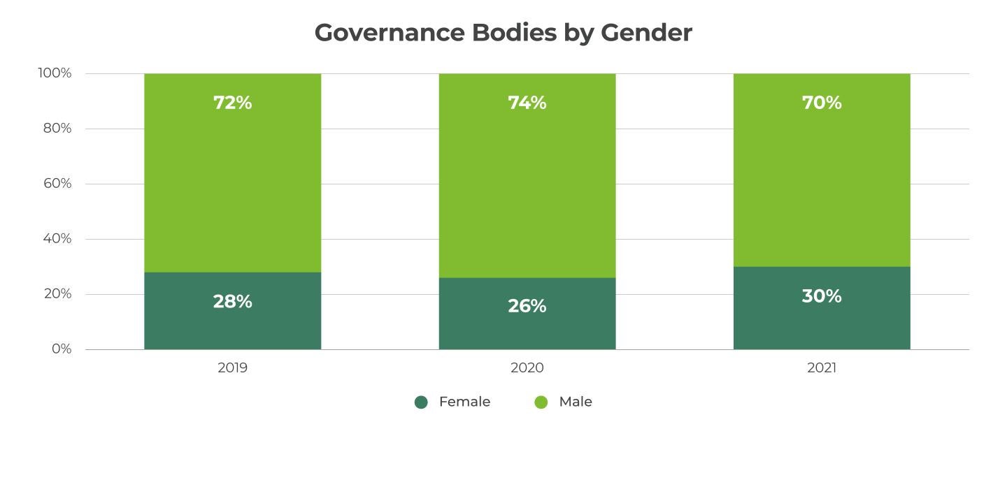 Governance Bodies by Gender